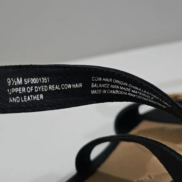 NEW Sofft Innis Sandal Womens 9.5 Black Leather Cheetah Print Strappy Wedge - Picture 12 of 13